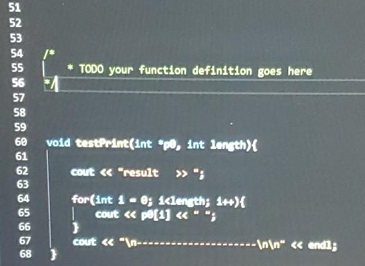 that takes three arguments: an in- teger array, its length, and a