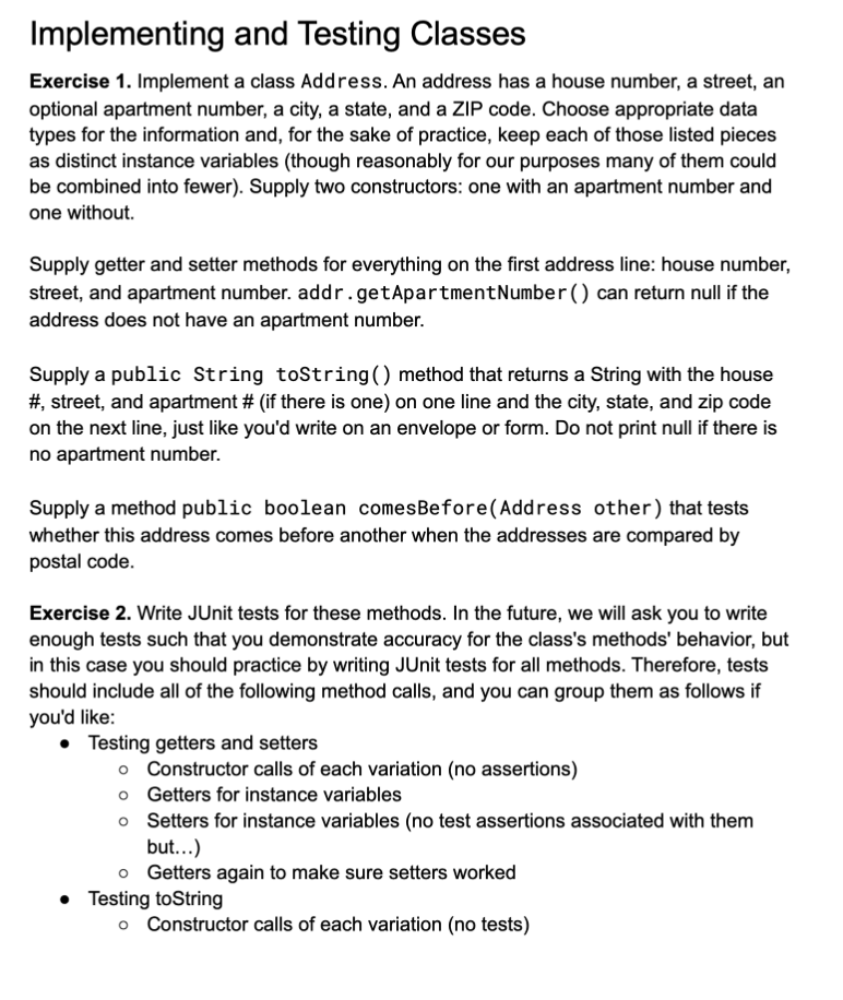 I need this exercise 1, 2 , 3 and 4 all