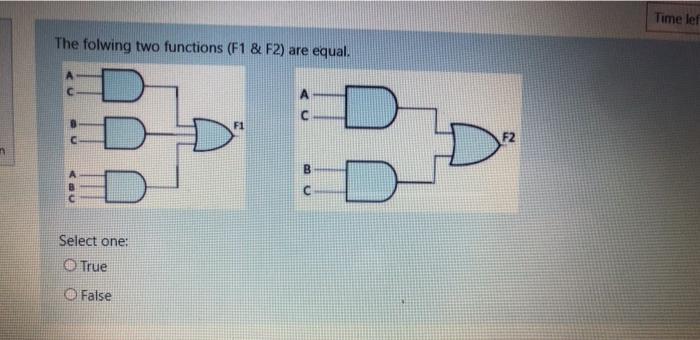 of sum of minterms: Time left 02 St yet swered arked out