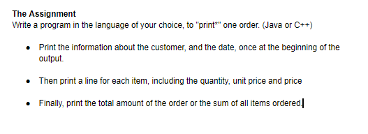 that are in stock by placing an arder which records the amount