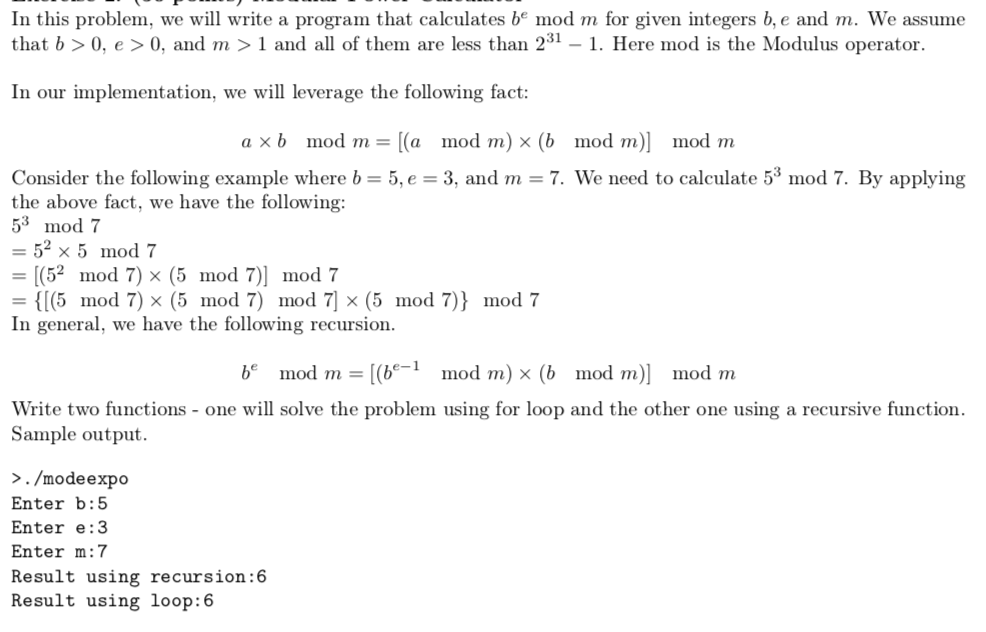 module power calculator problem - to be coded in C. any help??