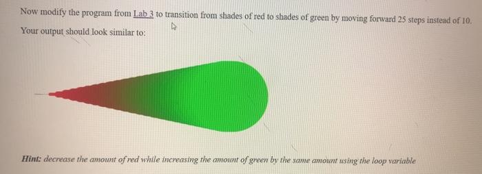  Now modify the program from Lab 3 to transition from shades