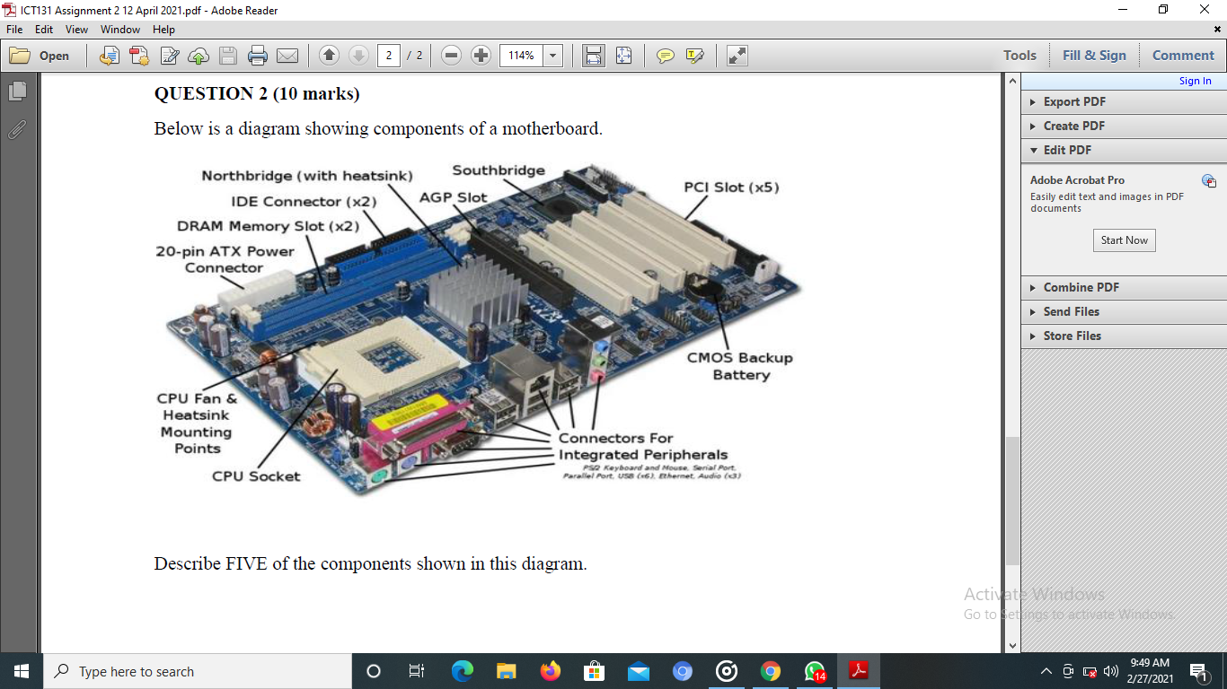ICT131 Assignment 2 12 April 2021.pdf - Adobe Reader File Edit