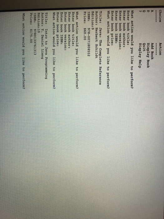 case "Add Book bookTitle scan.nextLinet) book1.setAuthor(bookAuthor)