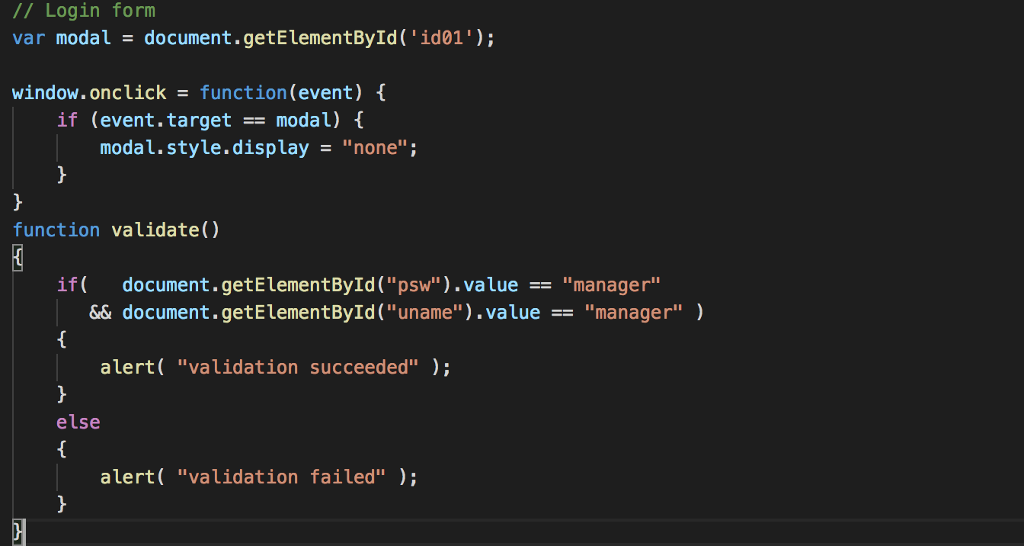in successfully, I want the user to be given the option to