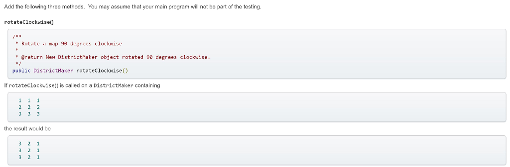 The DistrictMaker class has a single master list (a Java Vector) *