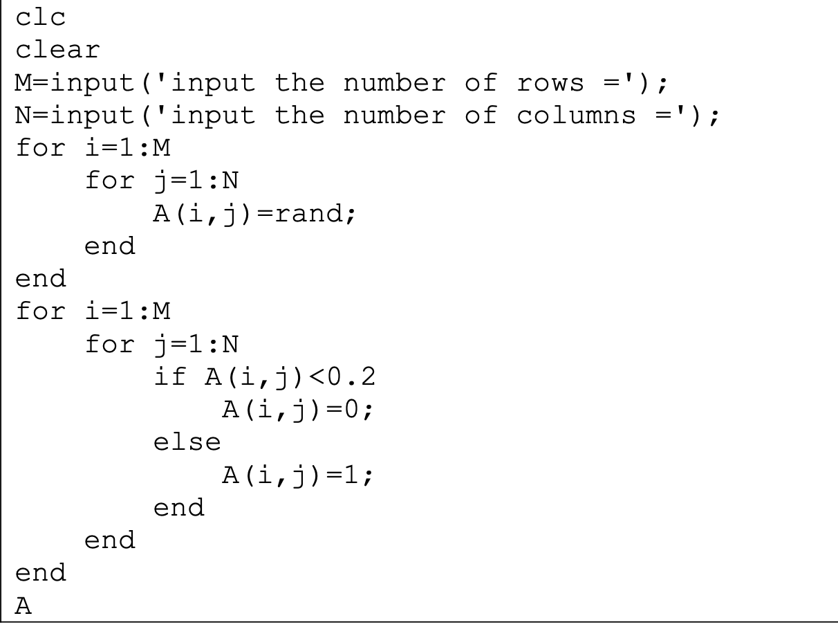 Convert this code into Python code. 0 Z clc clear M=input('input the