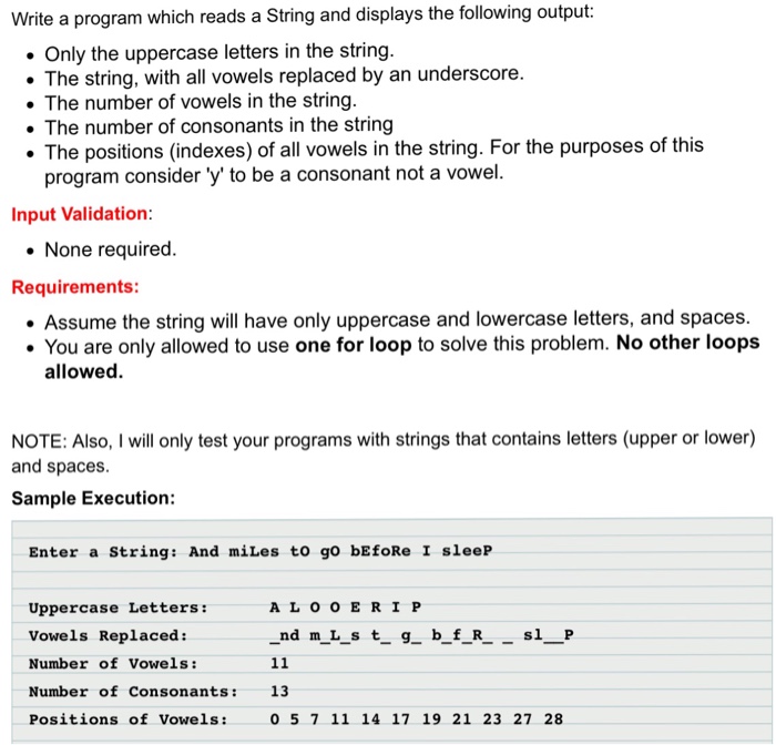  Using java Write a program which reads a String and displays