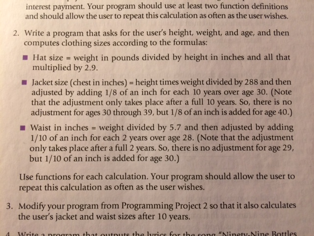  IN C++ PLEASE interest payment. Your program should use at least