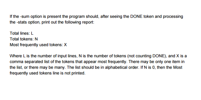 sequence for the lexical analyzer, a definition for all of the tokens,