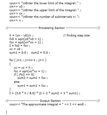 interval have opposite signs. Write user-defined C++ function to evaluate f(x) at