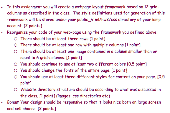 create the html code In this assignment you will create a webpage