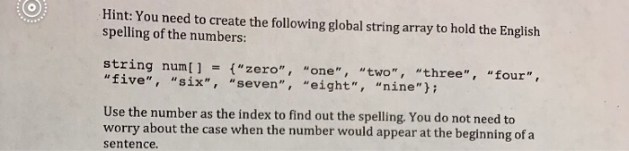 in a file containing sentences. There are single digit numbers in these