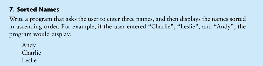 **THIS LANGUAGE IS ONLY JAVA ONLY** **MANDATORY!! USE STRING COMPARISON METHODS** **USE