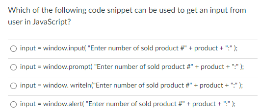 is not greater than y Consider the following JavaScript code snippet. var