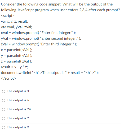 Which of the following code snippet can be used to get an