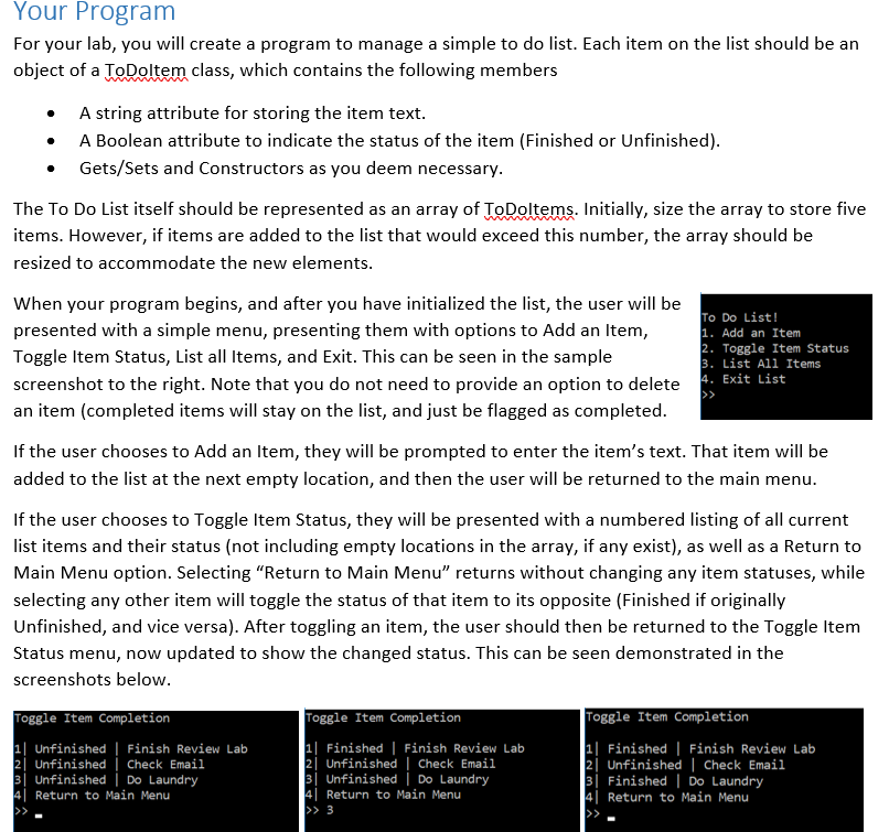  Note: This lab does not specify whether you should create a