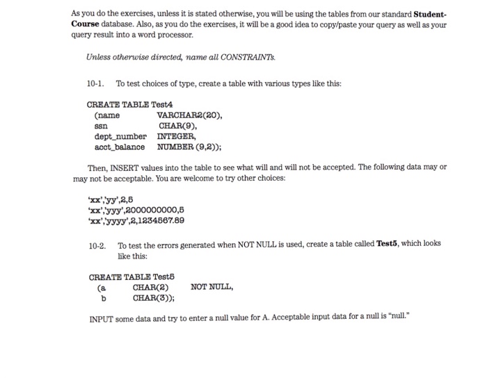  As you do the exercises, unless it is stated otherwise, you