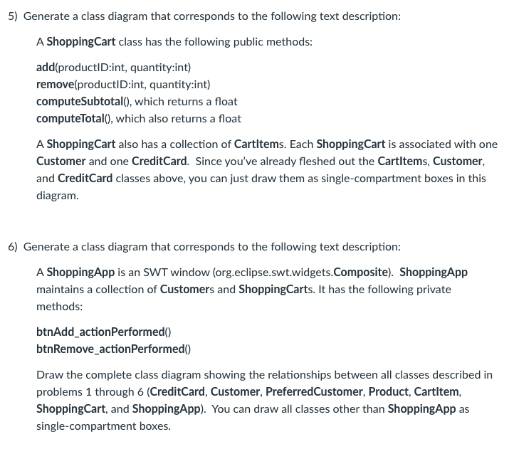 following text description: A Product has the following properties:productID, name, description, unitCost.