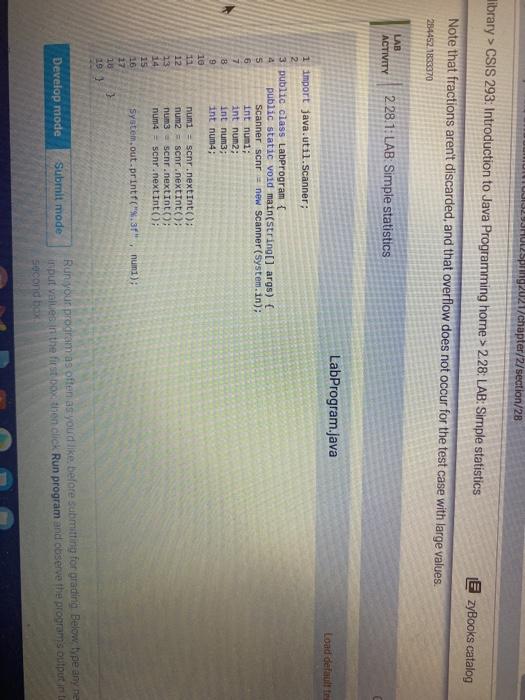 can someone help me I'm stuck here g2021/chapter/2/section/2B library > CSIS 293: