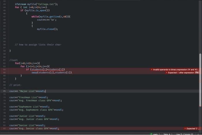 standing with avg gpa in accendinf order. im stuck and dont know