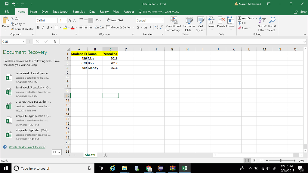 Write a simple java code that reads this excel file in the