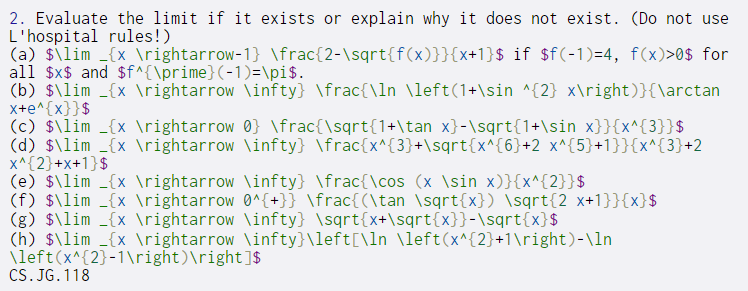  2. Evaluate the limit if it exists or explain why it
