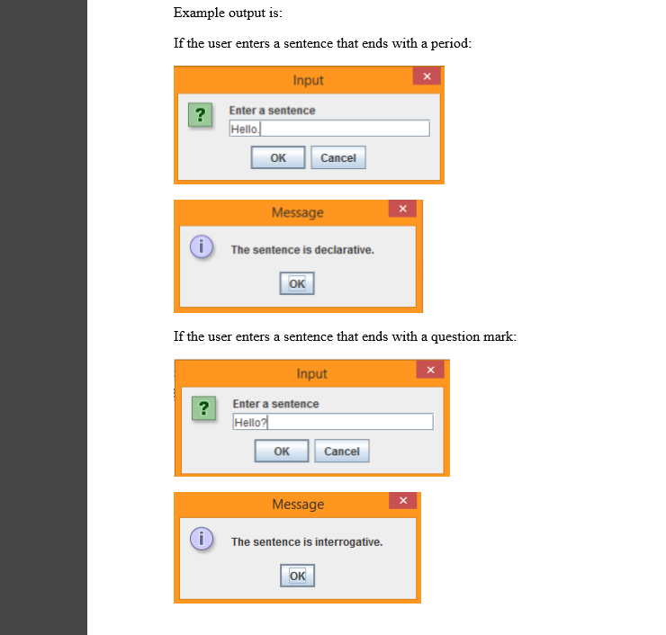 Must be done in Java. Write a program that reads a sentence