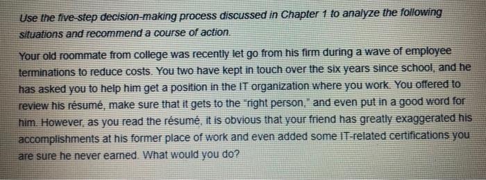  this photo is the five steps decision making process we should