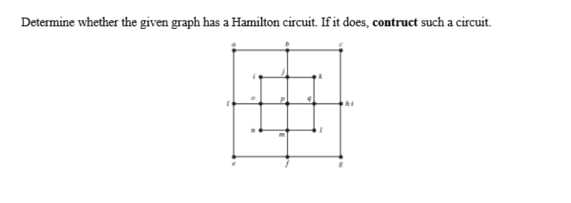 Discrete mathematics please answer this correctly Determine whether the given graph has