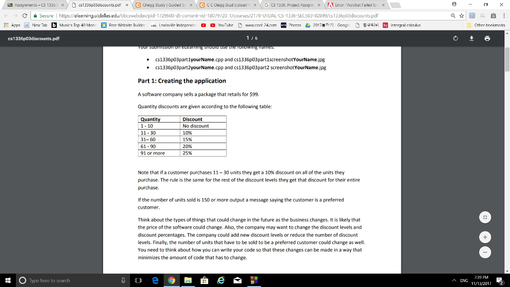 Using C++ Part 1: Creating the application A software company sells a
