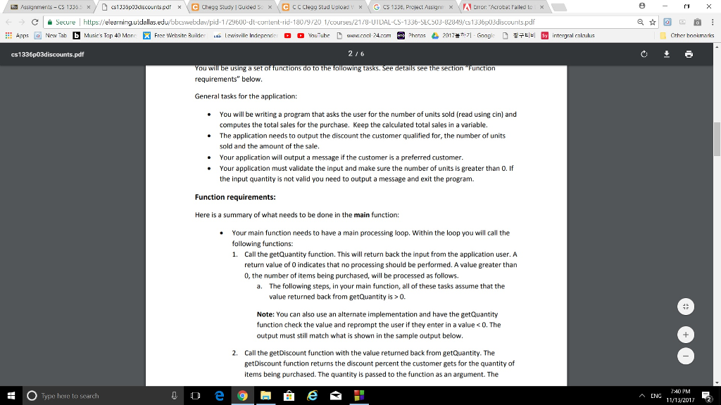 uaload rA @Assignments CS 1336.: /y (--CSecure https:/ cs1335pJ3discountspdr \ CS 1336