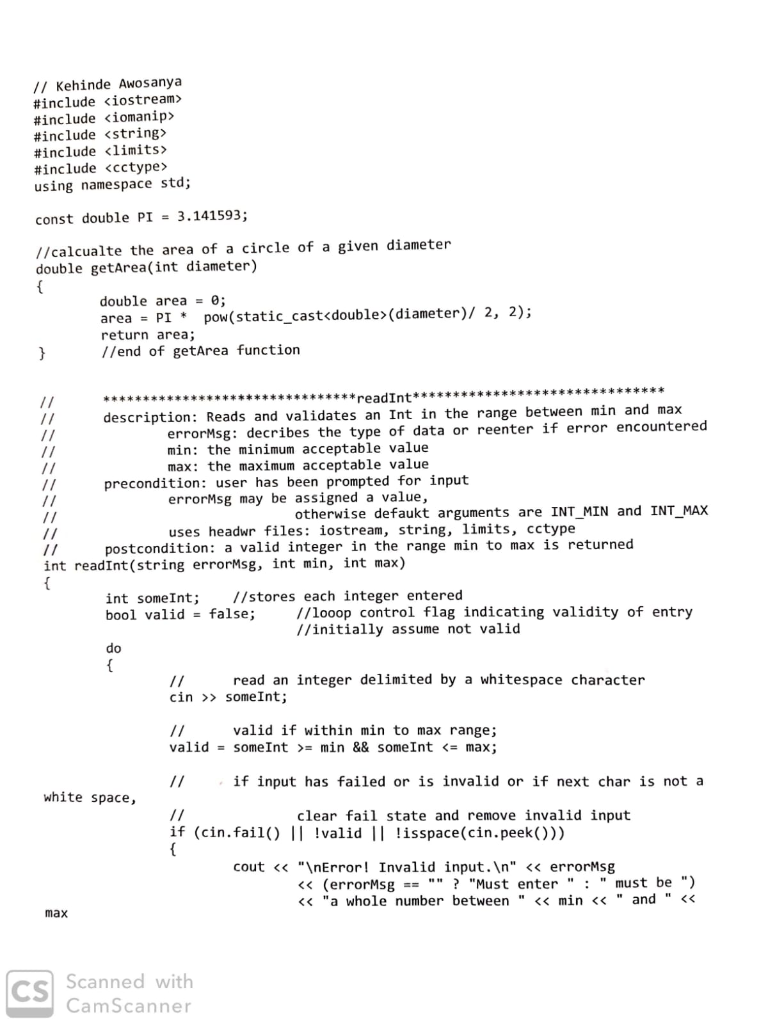  // Kehinde Awosanya #include #include #include #include using namespace std; const