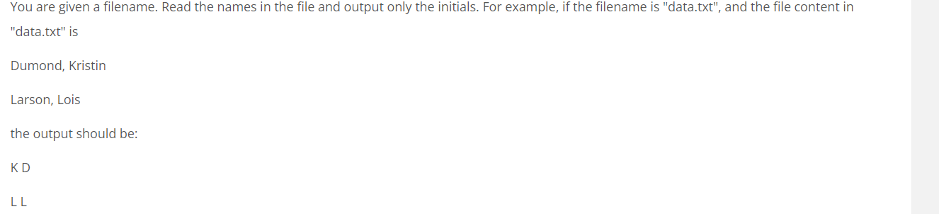 Solve this question for C programming language,pls You are given a filename.