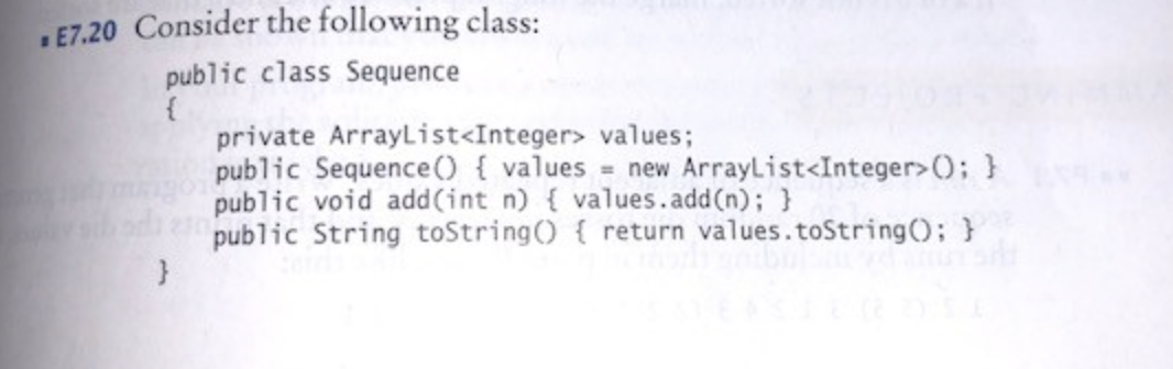  using e7.20, Complete e7.21 in Java .E7.20 Consider the following class: