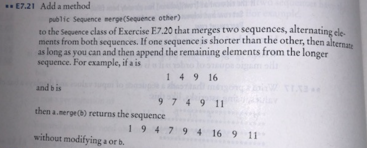public class Sequence { private ArrayList values; public Sequence() { values =