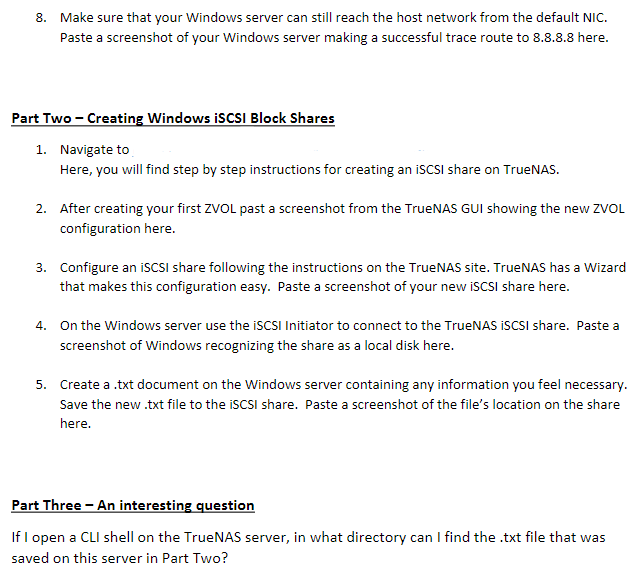 VirtualBox. Thank you! SAN with TrueNAS/Windows iSCSI connection Due April 5,2023 @