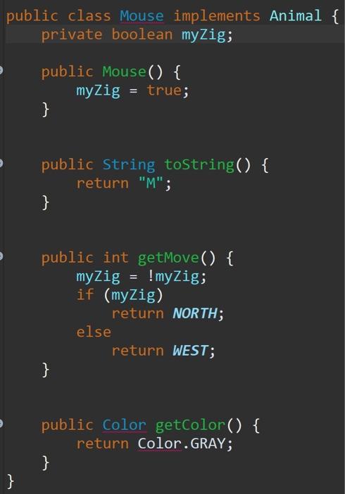 animals should work //Animal[] tester = {new Bird(), new Mouse(), n for