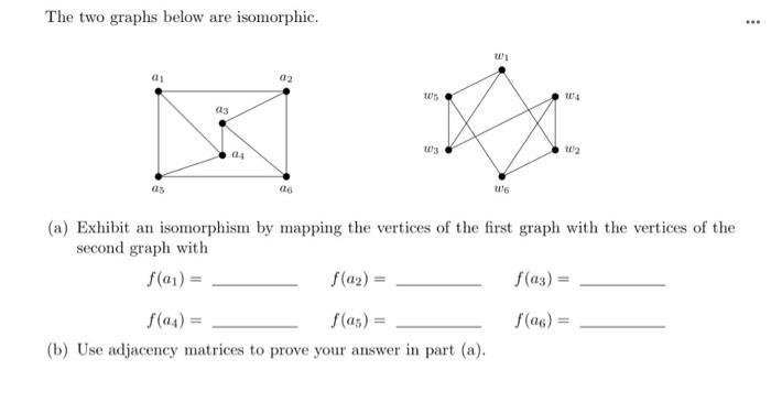  The two graphs below are isomorphic. ... . 02 ws 104
