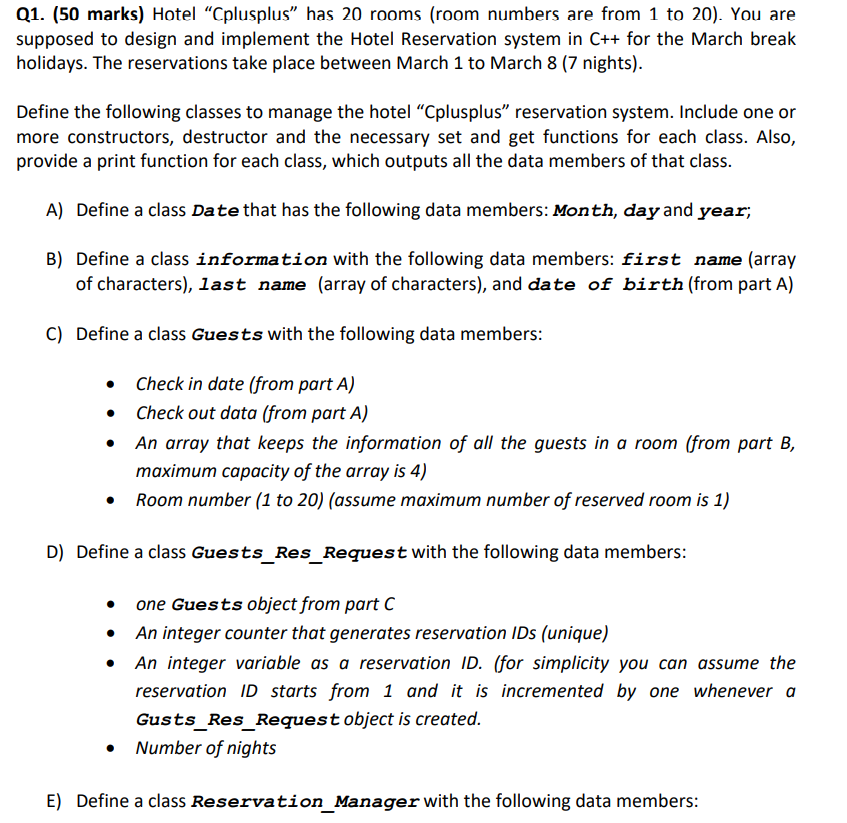 Please write program in C++, (if can't do the full program, answer
