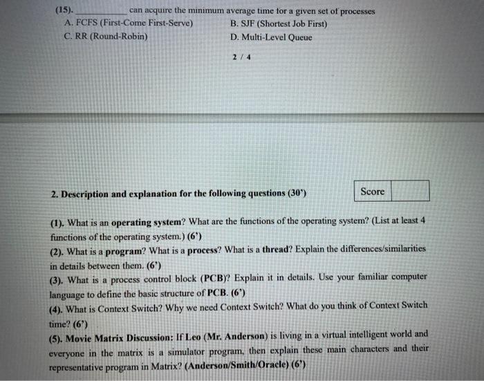  (15). can acquire the minimum average time for a given set