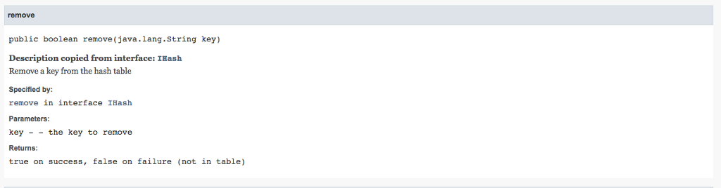 of "buckets", which store the actual strings ArrayList> hashTable; /** * Number