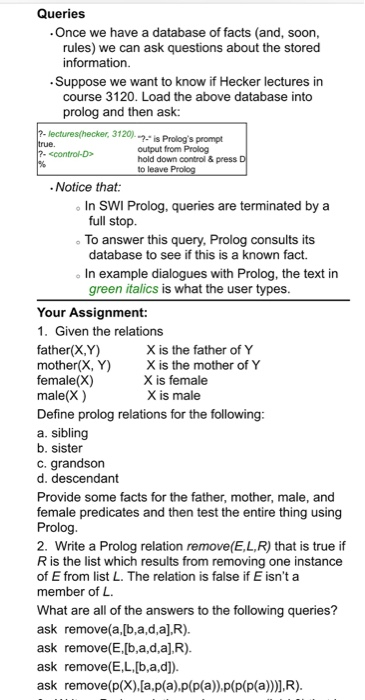 Brief Introduction to Prolog Note: You will find more programming related information