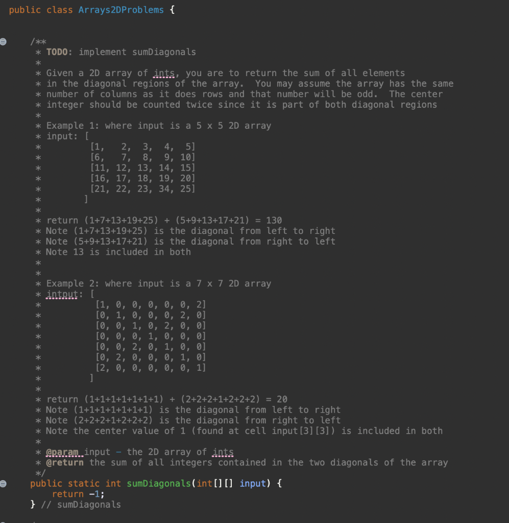 Java 2D Array programming