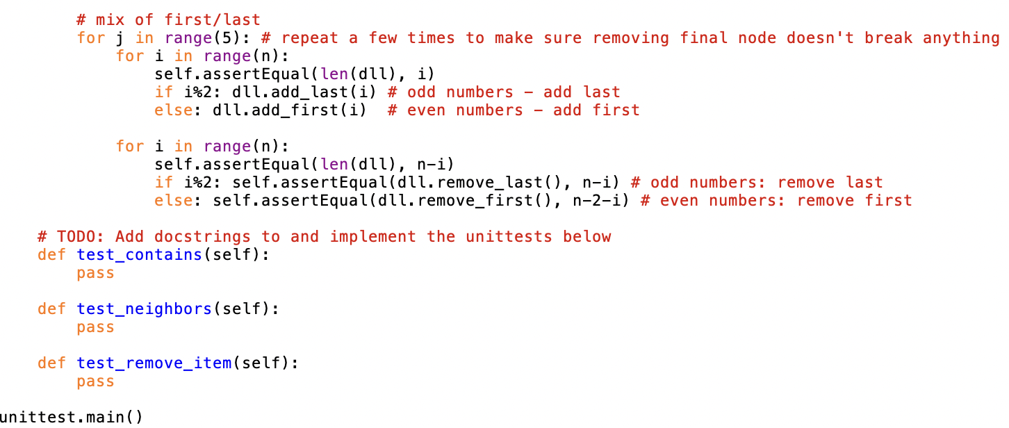 the beginning and continually call node. next until we get to the