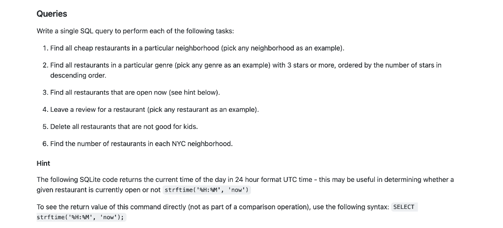 uses it to find restaurants and a table named that would hold