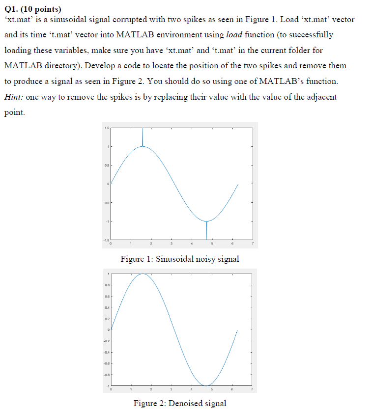 In MATLAB (please type it out -- handwriting is difficult to read):
