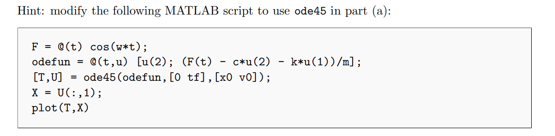 !!! The equation of motion of a general mass-spring system subject to