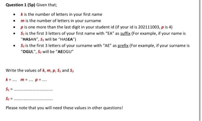 Replace k, m and p with the values in Question 1. Analyze