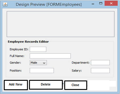 Q) In JAVA Following screen needs to be design in AWT/Swing. When